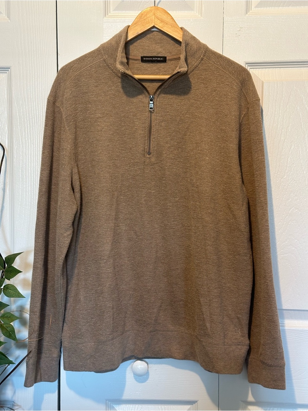 Banana Republic Men's Brown Half-Zip Sweater X-Large